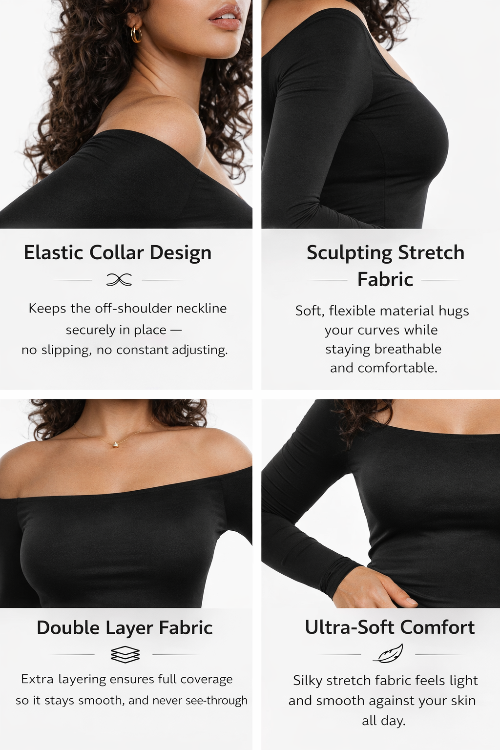 Off-Shoulder Long Sleeve Top